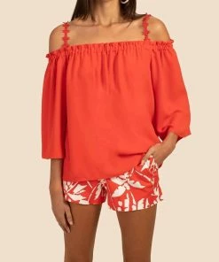Best reviews of 😍 Trina Turk Promenade Top in Cherry Tomato for 👩 women 😀