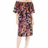 New ✨ Trina Turk 👩 Womens Floral Off-The-Shoulder Casual 👗 Dress ❤️