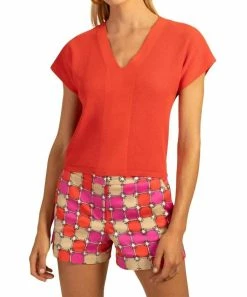 New 👏 Trina Turk Dovima Pullover In Torch for 👩 women 😍