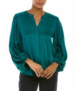Outlet 😀 Trina Turk Devilline Silk-Blend Top for 👩 women ⌛